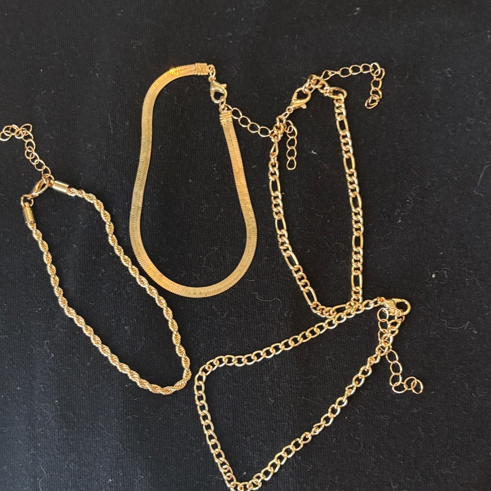 Elegant Gold Chain Bracelet Set